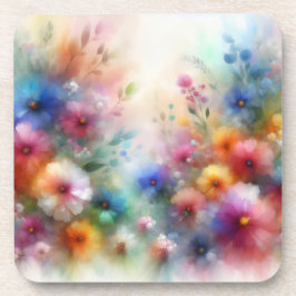 Abstract Watercolor Florals Coaster Getränkeuntersetzer