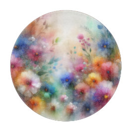 Abstract Watercolor Florals Cutting Board Schneidebrett