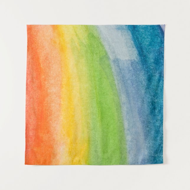 Abstract watercolor rainbow colors backgroundbackg wandteppich (Vorderseite)