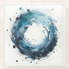 abstract watercolor ring glasuntersetzer