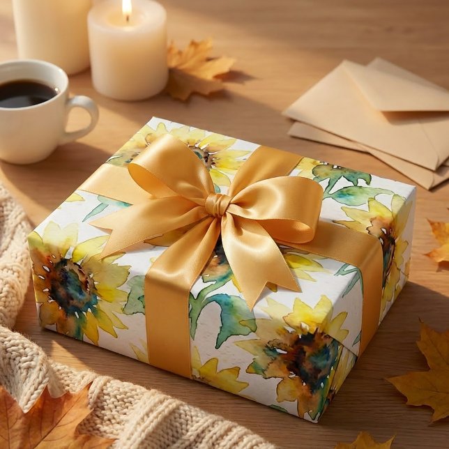 Abstract Watercolor Sunflowers Seamless Pattern  Geschenkpapier (#abstractwatercolor #watercolorpattern #sunflowerpattern #floralpattern #seamlesspattern #surfacepat)