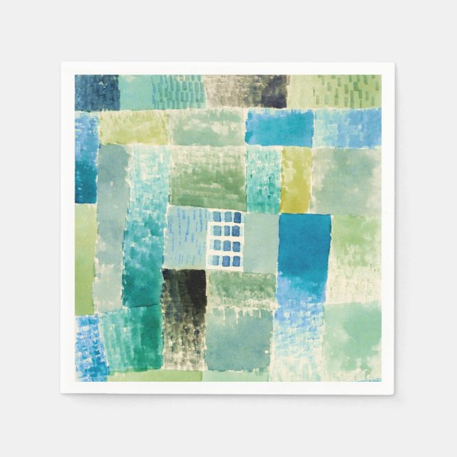 Abstract watercolor window by Paul Klee Serviette (Vorderseite)