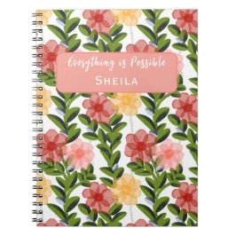 Abstract Watercolour Florals Notebook Notizblock