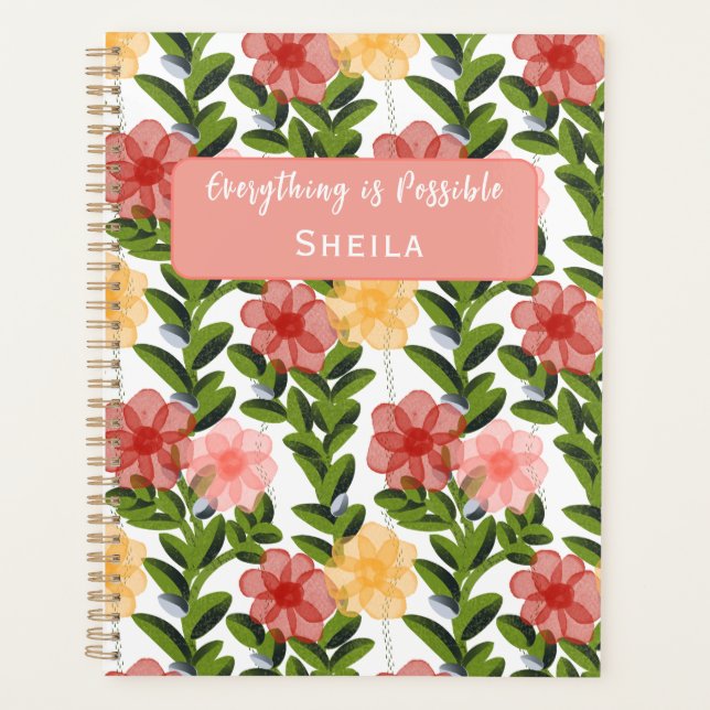 Abstract Watercolour Florals Planner Planer (Vorderseite)
