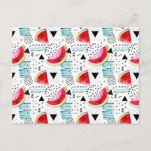 Abstract Watermelon Pattern Postkarte