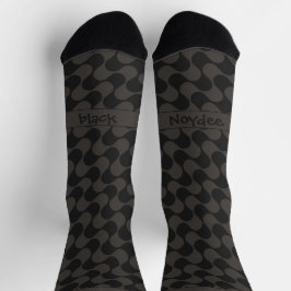 Abstract Waves Black and Grey with Text Socken