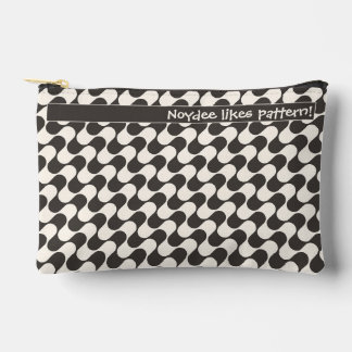 Abstract Waves Black and White with Text Zubehörtasche