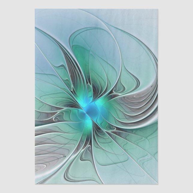 Abstract With Blue, Modern Fractal Art Seidenpapier (Vorderseite)