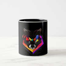 Abstract wolf mug