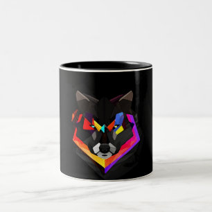 Abstract wolf mug zweifarbige tasse
