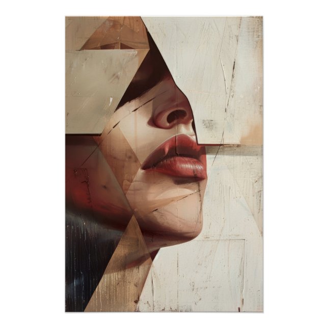 Abstract woman decorative frame poster (Vorderseite)
