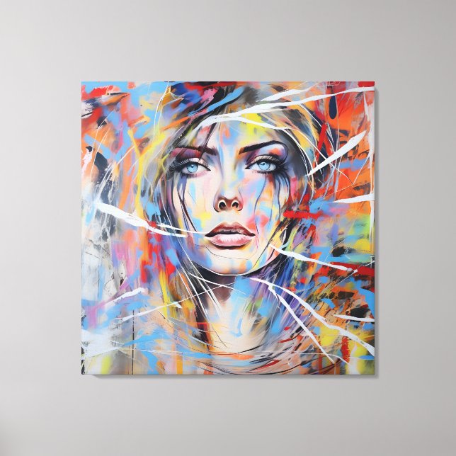 Abstract woman face 01 leinwanddruck (Vorderseite)