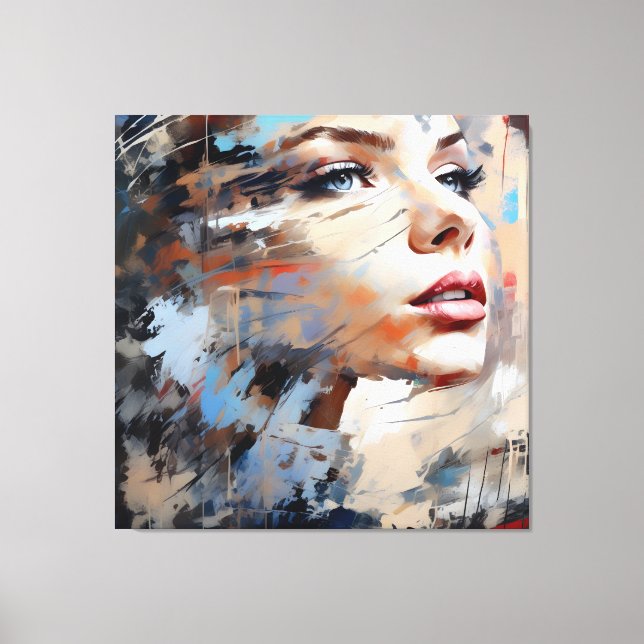 Abstract woman face 01 leinwanddruck (Vorderseite)