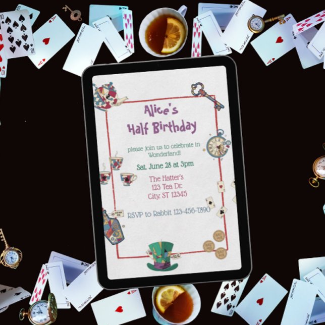 Abstract Wonderland Birthday Invitation (Créateur téléchargé)