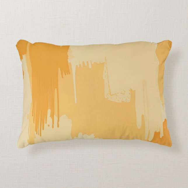 Abstract Yellow and Cream Paint Strokes  Dekokissen (Vorderseite)