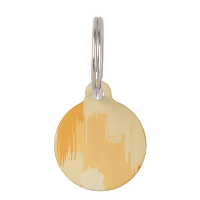 Abstract Yellow and Cream Paint Strokes  Haustiermarke (Vorderseite)