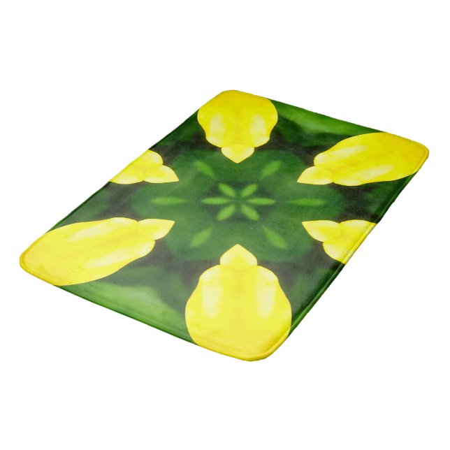 ABSTRACT YELLOW AND GREEN DRAWING. SAMER BRASIL. 3 BADEMATTE (Schrägansicht)