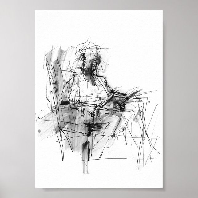 Abstracte Buchleser Poster (Vorne)