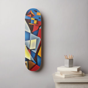 Abstracter Kubistischer Portrait-Skateboard Skateboard