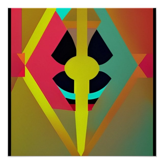 Abstracto Rayo Y Luz Multicolor Poster (Vorderseite)