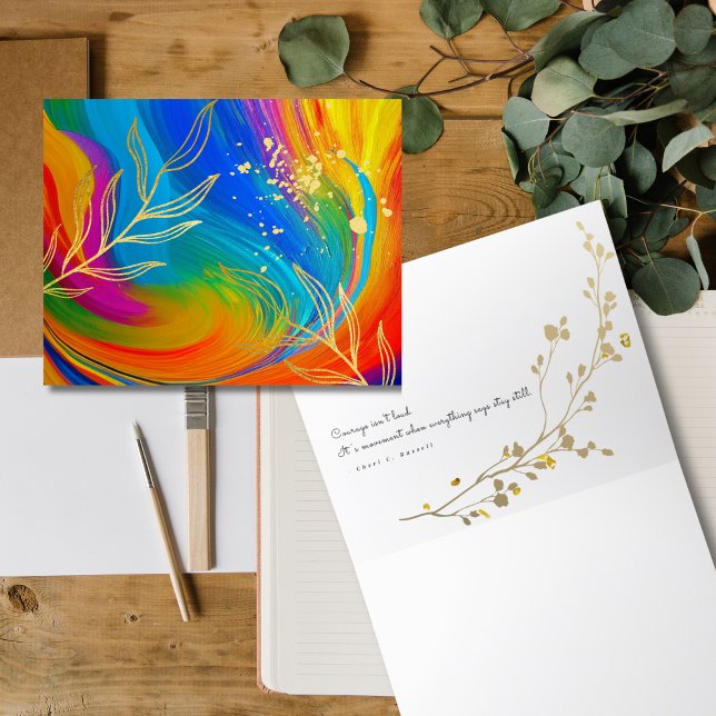 AbstractWhispers Courage in Motion Blank Note Card (Von Creator hochgeladen)