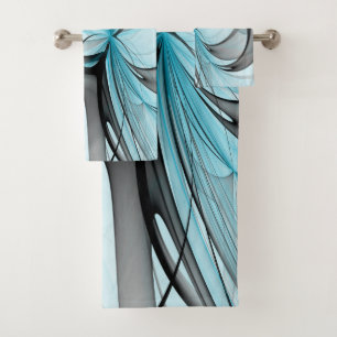 Abstrait Anthracite Gris Bleu Moderne Fractage Art