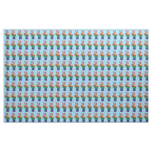 Abstrait arc-en-ciel signe main tissu personnalisé