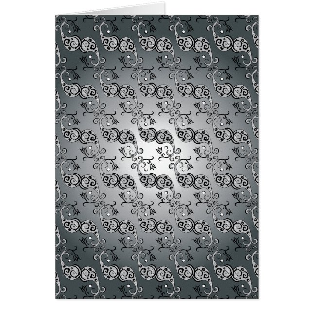 Abstrait Argent et noir Tulip Motif à la fois (Devant)