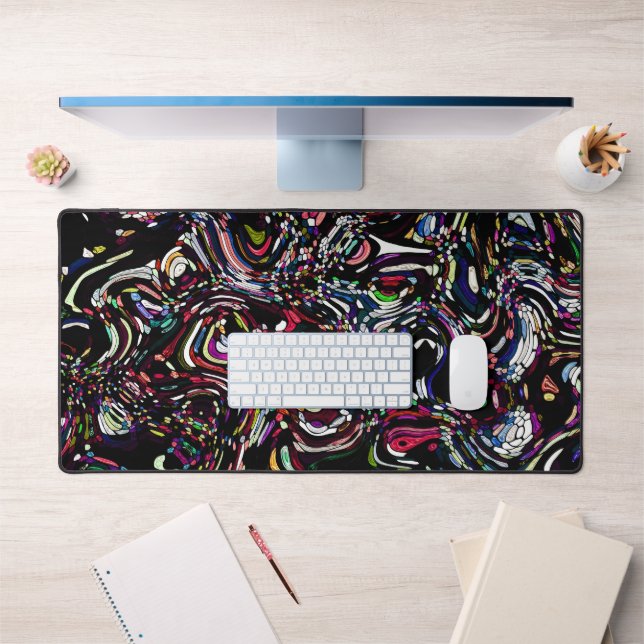 Abstrait Art Black Swirl Rouge (Bureau 1)