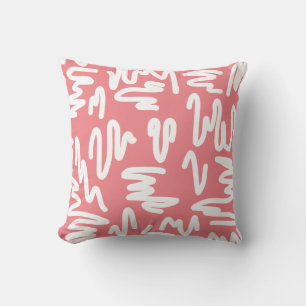Abstrait Art Blanc Sur Coussin Oreiller Rouge