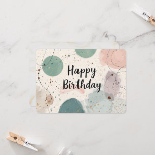 Abstrait artistique Joyeux Anniversaire Carte Past