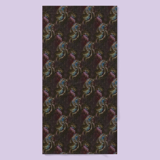 Abstrait atomique noir rétro (Serviette de bain)