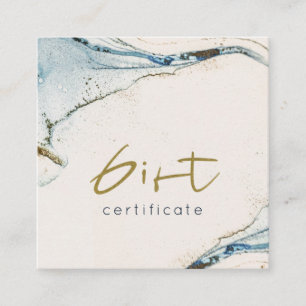 Abstrait Chic Blue Gold Beachy Certificat cadeau