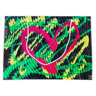 Abstrait Coeur Peinture néon Imprimer Sac cadeau