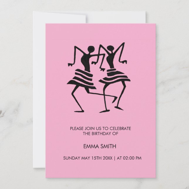 Abstrait, Danseurs de fête Invitation d'anniversai (Devant)