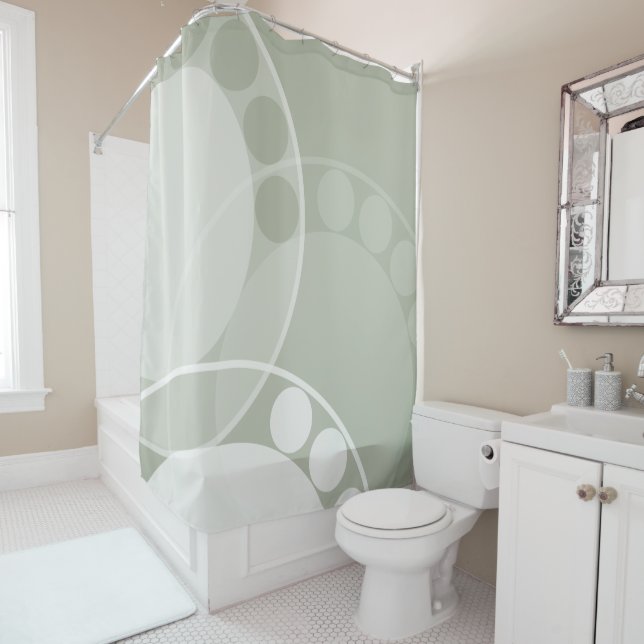 Abstrait Fern Frond - Neutre - Rideau de douche (En situation)