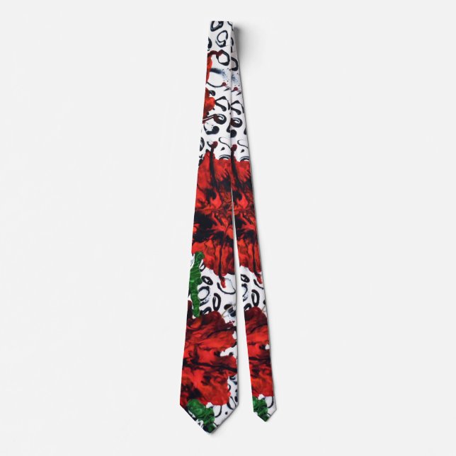 Abstrait Floral Cravate homme argent (Devant)