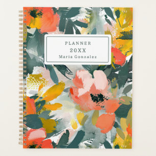 Abstrait Floral Custom 2025 Planificateur hebdomad