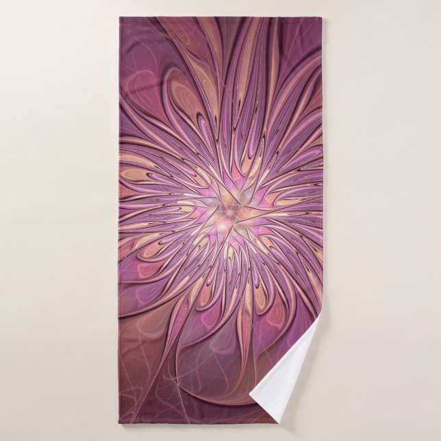 Abstrait Floral Fractal Art Berry couleurs (Serviette de bain)