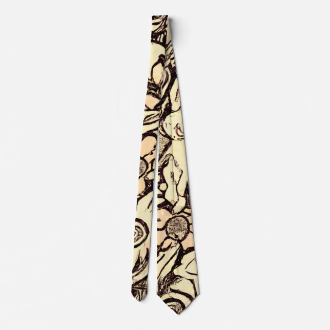 Abstrait Floral Grand Imprimé Unique Cravate Homme (Dos)