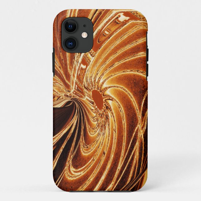 Abstrait Golden Neon Flower iPhone 5 Coque (Dos)