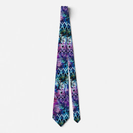Abstrait Hawaiian Blue Tie Dye Cravate