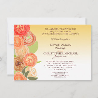 Abstrait Invitation Mariage de automne Ombre Flora