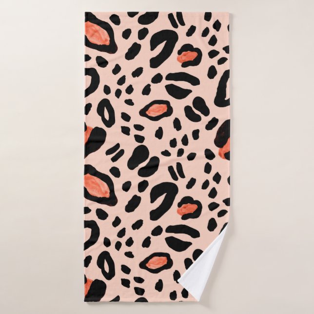 Abstrait léopard aquarelle. Motif poster de animal (Serviette de bain)