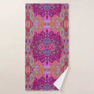 Abstrait Magenta Pink, Bleu et Rouge Motif Super