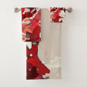 Abstrait, moderne, collage, rouge, beige, bordeaux