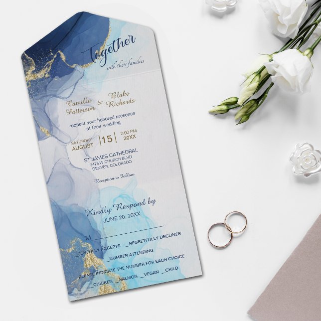 Abstrait moderne Indigo Aqua Blue Modèle photo (Créateur téléchargé)