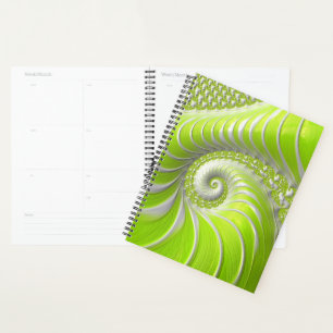 Abstrait Moderne Lime Green Spiral Fractal