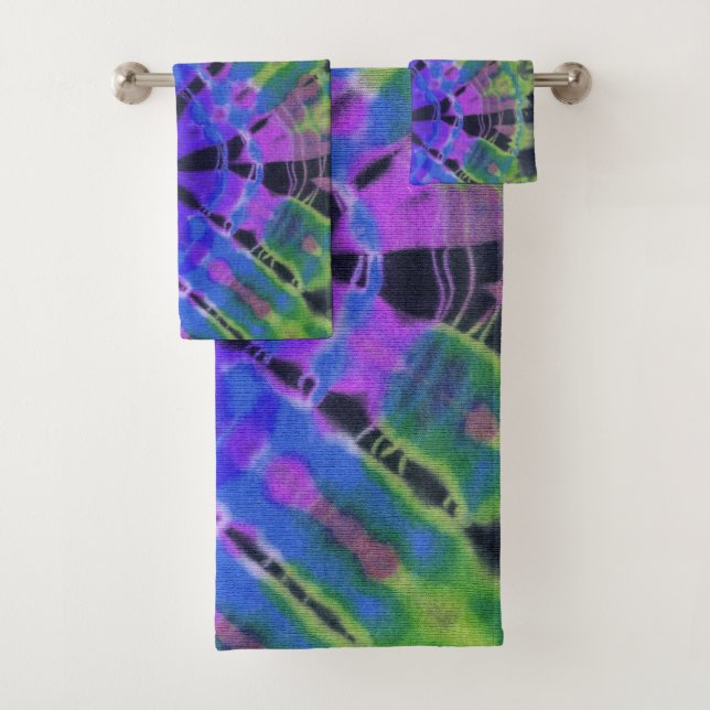 Abstrait Moderne Peacock Blue Green Batik Tie Dye (En situation)