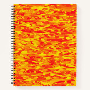 Abstrait Motif Orange rouge jaune Carnet spirale